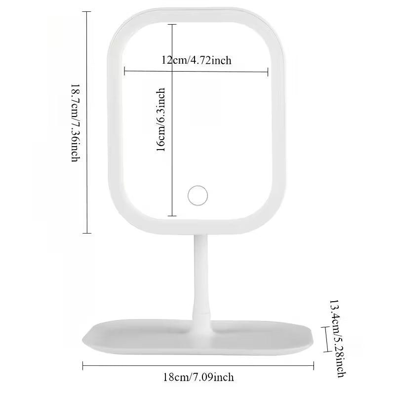 LED Makeup Mirror with 3 Lighting Modes – Rechargeable Foldable Vanity Mirror for Travel