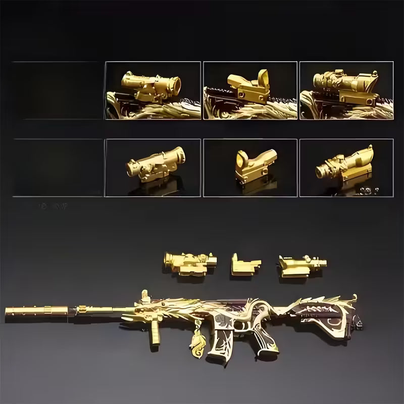 Deluxe M416 Metal Rifle Set – 9.45” Collectible with Dagger & Display Stand