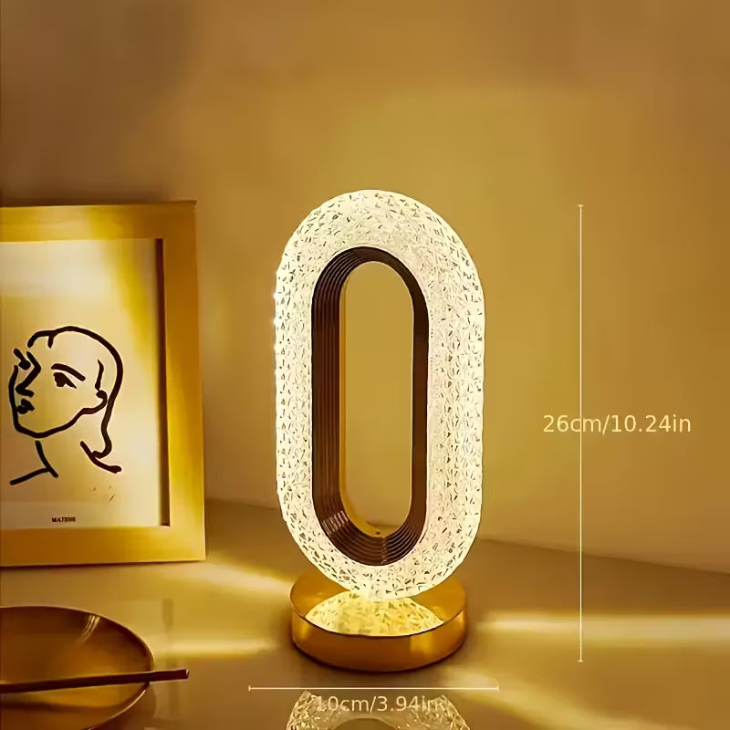 2pcs LED Acrylic Crystal Table Lamps – 3-Color Adjustable USB Ambient Night Lights