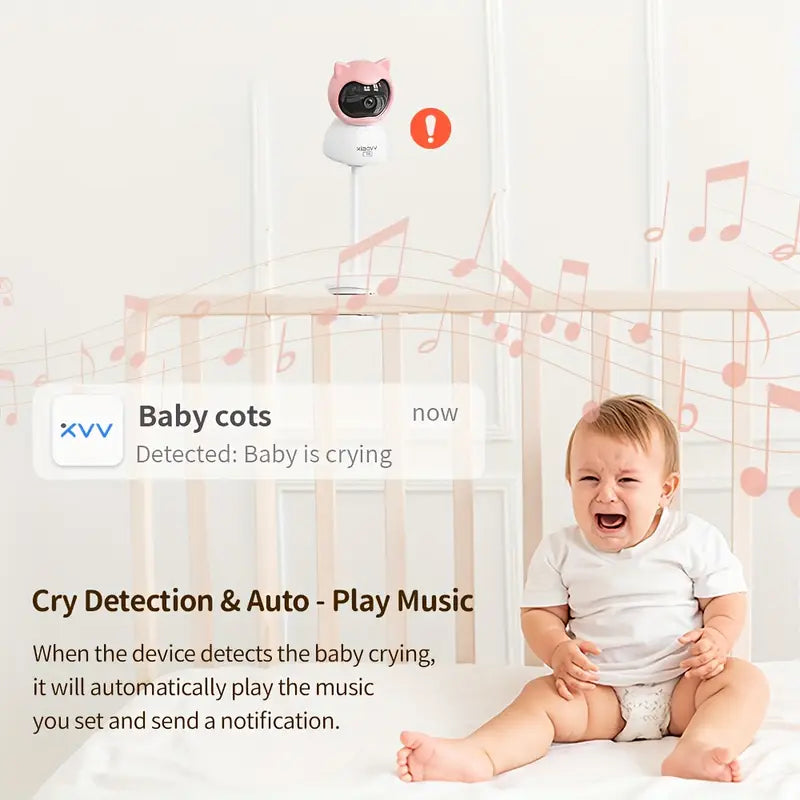 4MP WiFi Baby Monitor Camera Set – Sleep Tracking, Cry Detection & Two-Way Audio