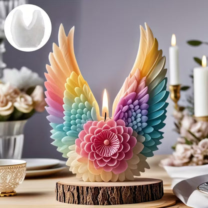 Floral Feather Candle Mold – Silicone Crafting Tool for Romantic Resin Art