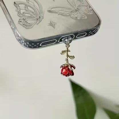 Silicone Rose Dust Plug – Fits iPhone, Type-C & Android Ports