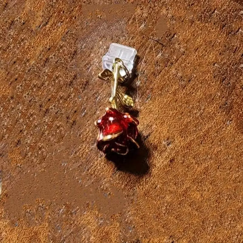 Silicone Rose Dust Plug – Fits iPhone, Type-C & Android Ports