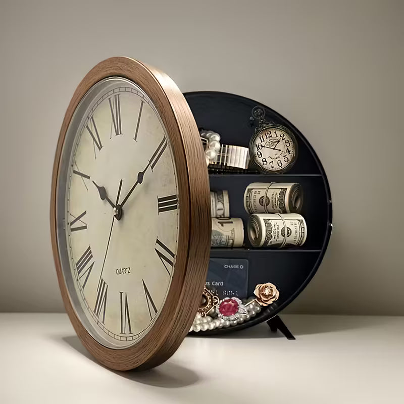 Silent Wall Clock Safe – Hidden Combination Lock Storage for Cash & Valuables