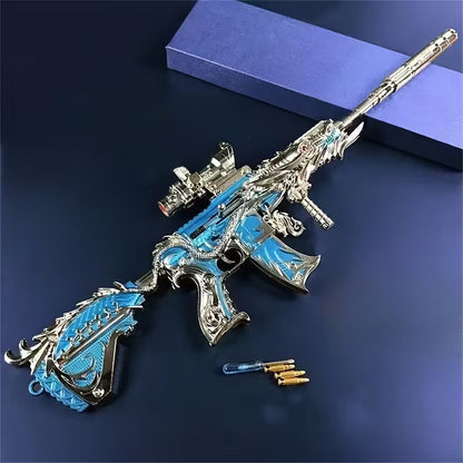 Deluxe M416 Metal Rifle Set – 9.45” Collectible with Dagger & Display Stand