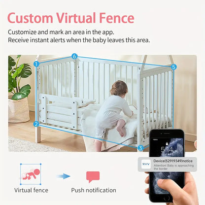 4MP WiFi Baby Monitor Camera Set – Sleep Tracking, Cry Detection & Two-Way Audio