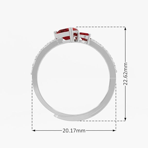 Silver Dual Hearts Ring – 18K Gold & Rose Gold Plated