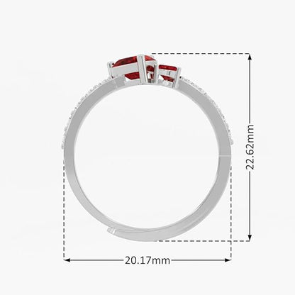 Silver Dual Hearts Ring – 18K Gold & Rose Gold Plated