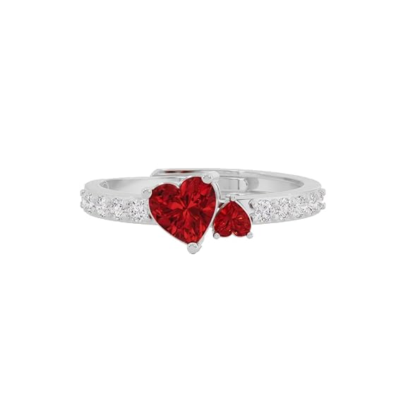Silver Dual Hearts Ring – 18K Gold & Rose Gold Plated