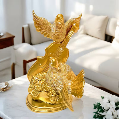 Couple Confession Rose Dove Statue – Romantic Home & Office Decor