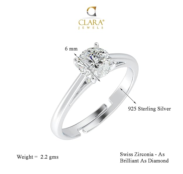 Elegant 925 Silver Diamond-Cut Solitaire Ring