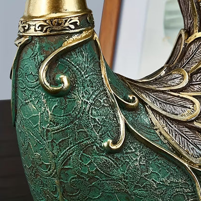 Hand-Painted Couple Swan Resin Ornaments – Romantic Home & Office Decor