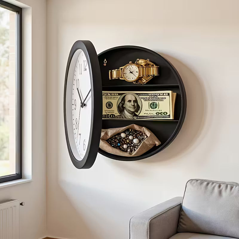 Silent Wall Clock Safe – Hidden Combination Lock Storage for Cash & Valuables
