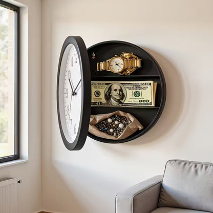 Silent Wall Clock Safe – Hidden Combination Lock Storage for Cash & Valuables