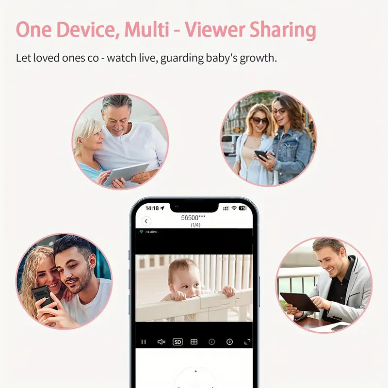 4MP WiFi Baby Monitor Camera Set – Sleep Tracking, Cry Detection & Two-Way Audio