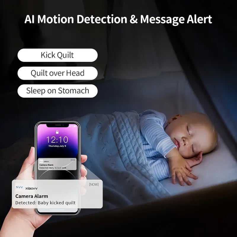 4MP WiFi Baby Monitor Camera Set – Sleep Tracking, Cry Detection & Two-Way Audio