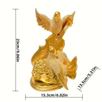 Couple Confession Rose Dove Statue – Romantic Home & Office Decor