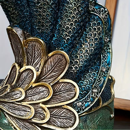 Hand-Painted Couple Swan Resin Ornaments – Romantic Home & Office Decor