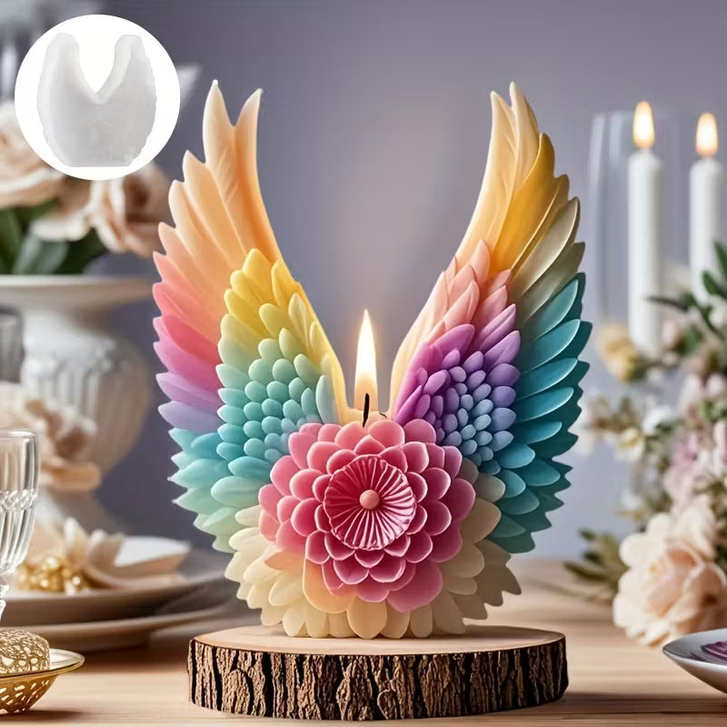 Floral Feather Candle Mold – Silicone Crafting Tool for Romantic Resin Art