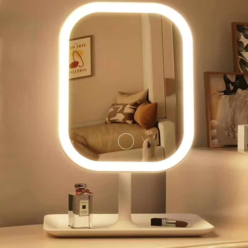 LED Makeup Mirror with 3 Lighting Modes – Rechargeable Foldable Vanity Mirror for Travel