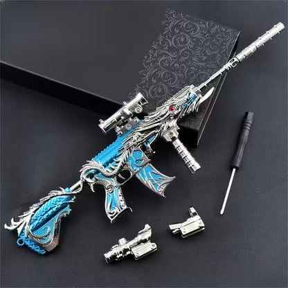 Deluxe M416 Metal Rifle Set – 9.45” Collectible with Dagger & Display Stand