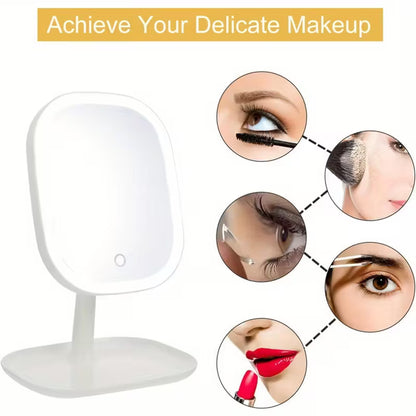 LED Makeup Mirror with 3 Lighting Modes – Rechargeable Foldable Vanity Mirror for Travel