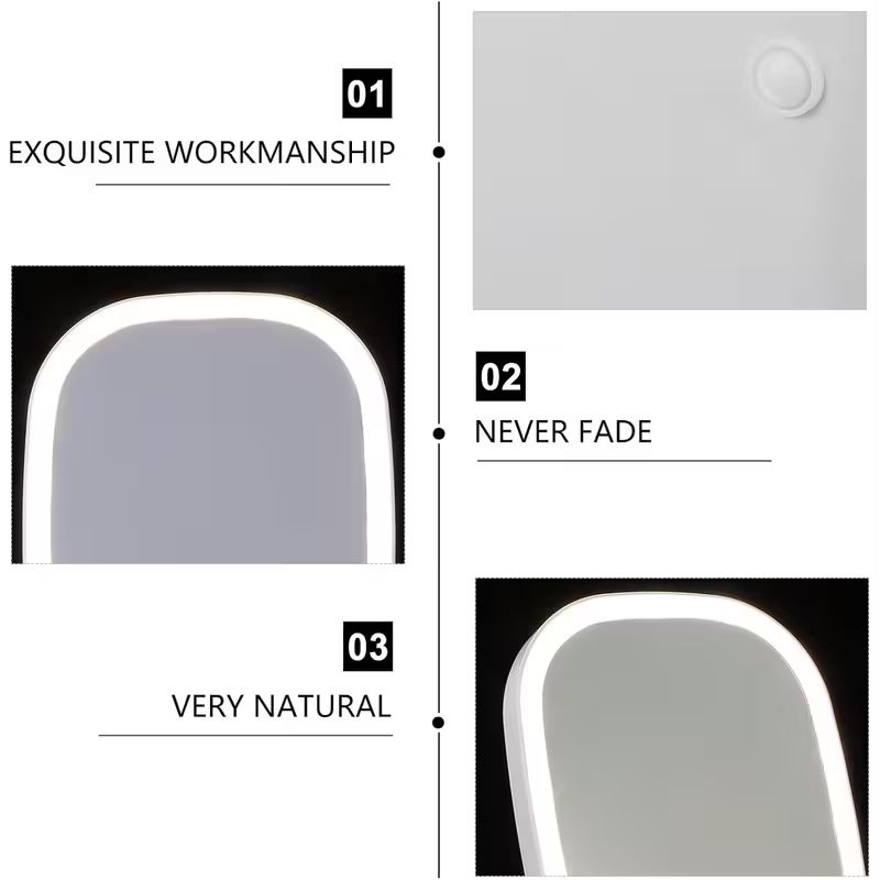 LED Makeup Mirror with 3 Lighting Modes – Rechargeable Foldable Vanity Mirror for Travel