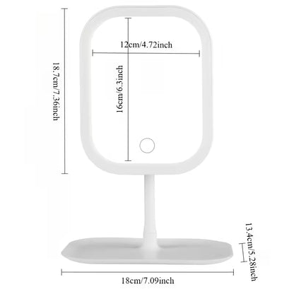 LED Makeup Mirror with 3 Lighting Modes – Rechargeable Foldable Vanity Mirror for Travel