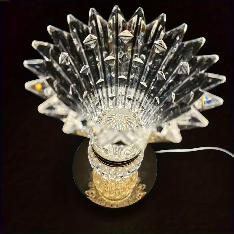 Modern Crystal Vase Table Lamp – Adjustable Warm Light, USB Plug-In Decor