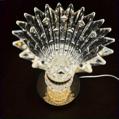 Modern Crystal Vase Table Lamp – Adjustable Warm Light, USB Plug-In Decor