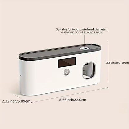 Smart Wall-Mounted Toothbrush Holder with Automatic Toothpaste Dispenser – USB Rechargeable