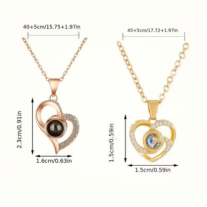 Rose Bear Gift Box with 'I Love You' Projection Pendant Necklace – Elegant Gift for Her