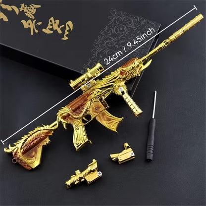 Deluxe M416 Metal Rifle Set – 9.45” Collectible with Dagger & Display Stand