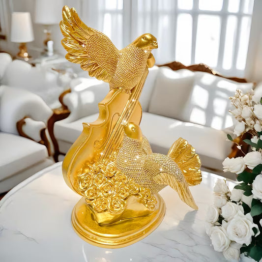 Couple Confession Rose Dove Statue – Romantic Home & Office Decor