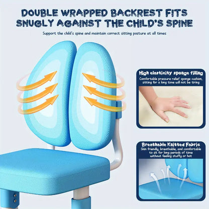 Adjustable Kids Study Desk & Chair Set – Blue Astronaut Theme