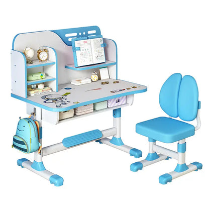 Adjustable Kids Study Desk & Chair Set – Blue Astronaut Theme