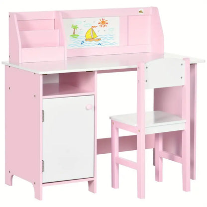 Kids Vanity Set – Pink Princess Makeup Table with Mirror & Chair (Ages 3–7)