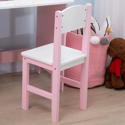 Kids Vanity Set – Pink Princess Makeup Table with Mirror & Chair (Ages 3–7)
